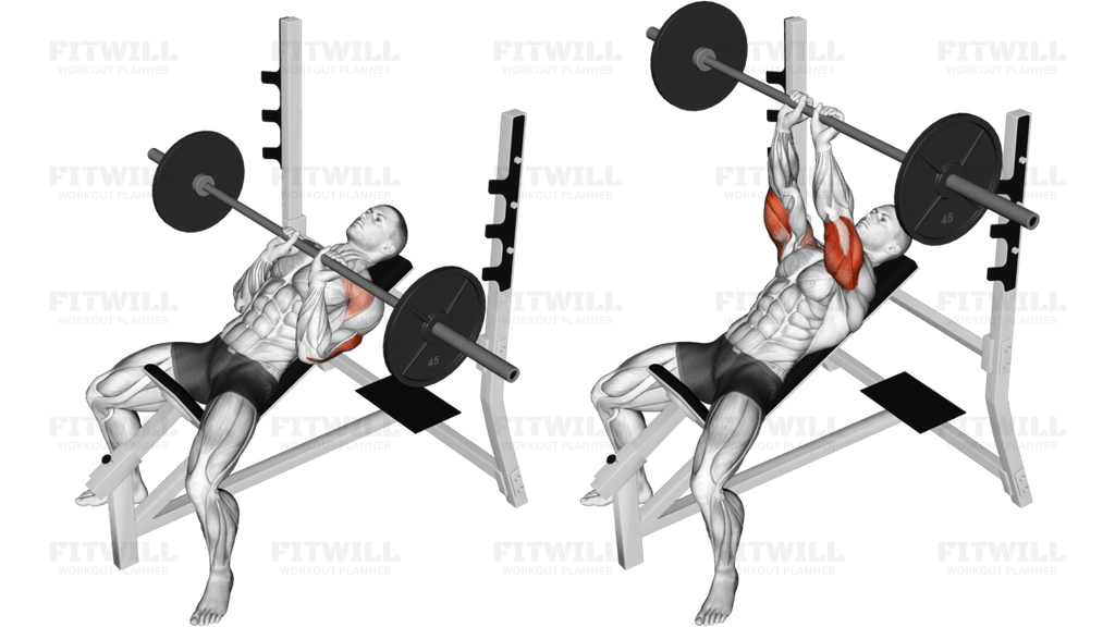 Barbell Incline Close Grip Bench Press