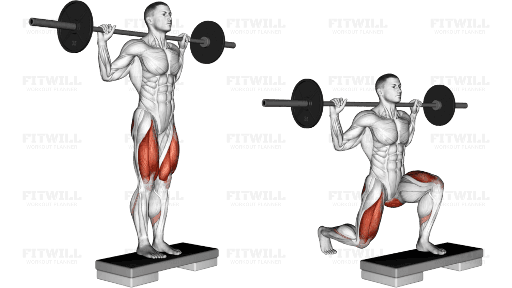 Barbell Rear Lunge (version 2)