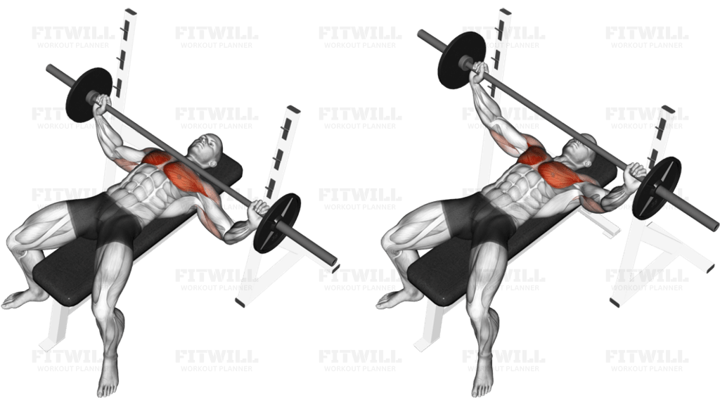 Barbell Wide Bench Press