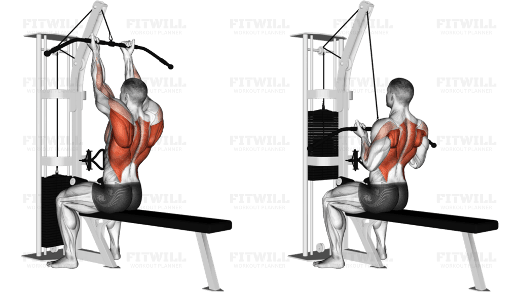 Cable Reverse-grip Straight Back Seated High Row