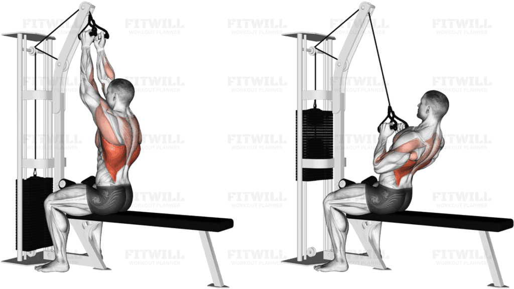 Cable Seated High Row (V-bar)