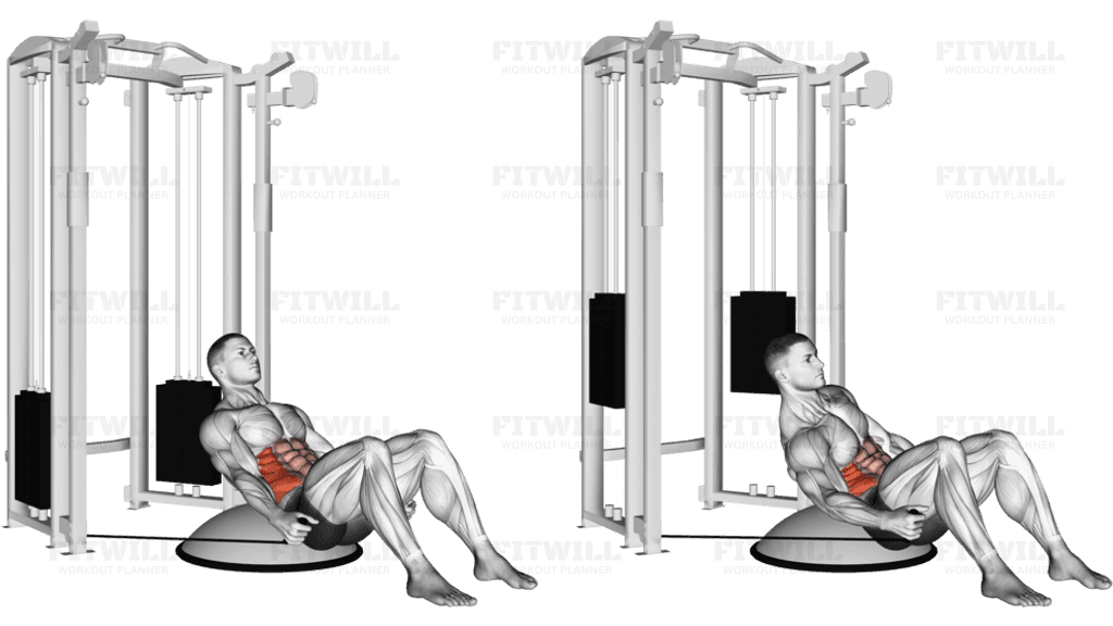 Cable Side Bend Crunch (bosu ball)