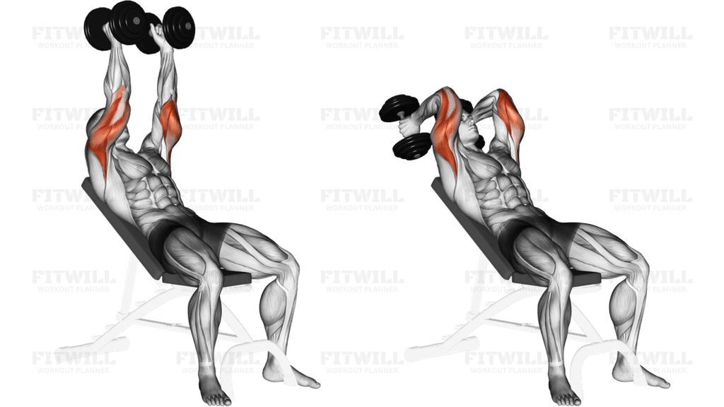 Dumbbell Incline Triceps Extension