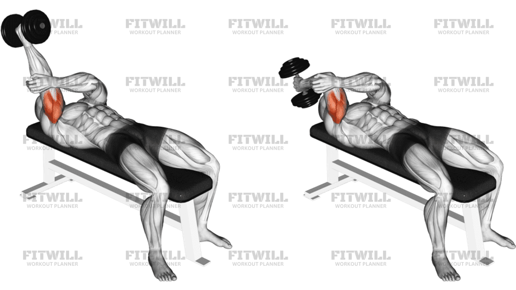 Dumbbell Lying One Arm Supinated Triceps Extension