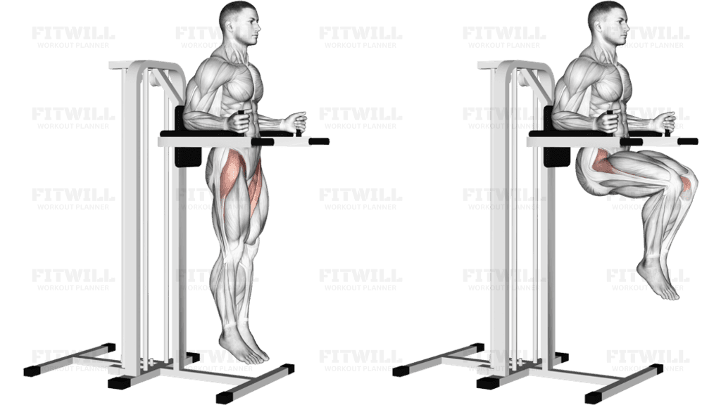 Vertical Leg Raise (on parallel bars)