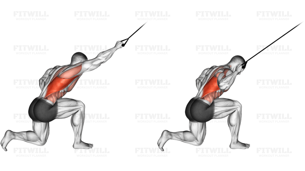 Band kneeling one arm pulldown