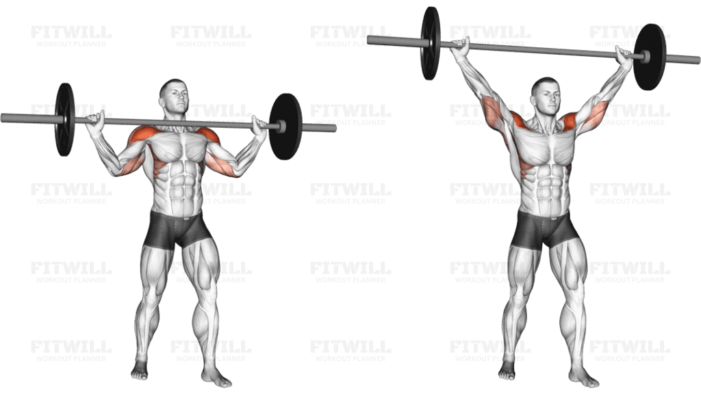 Barbell Standing Wide Military Press