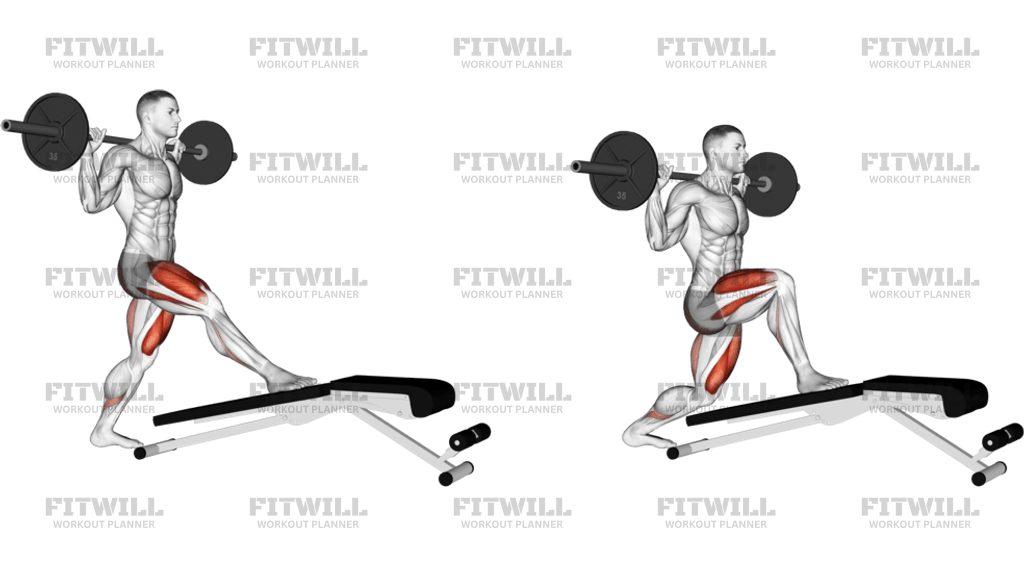 Barbell Decline Bench Lunge