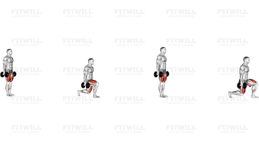 Dumbbell Walking Lunges