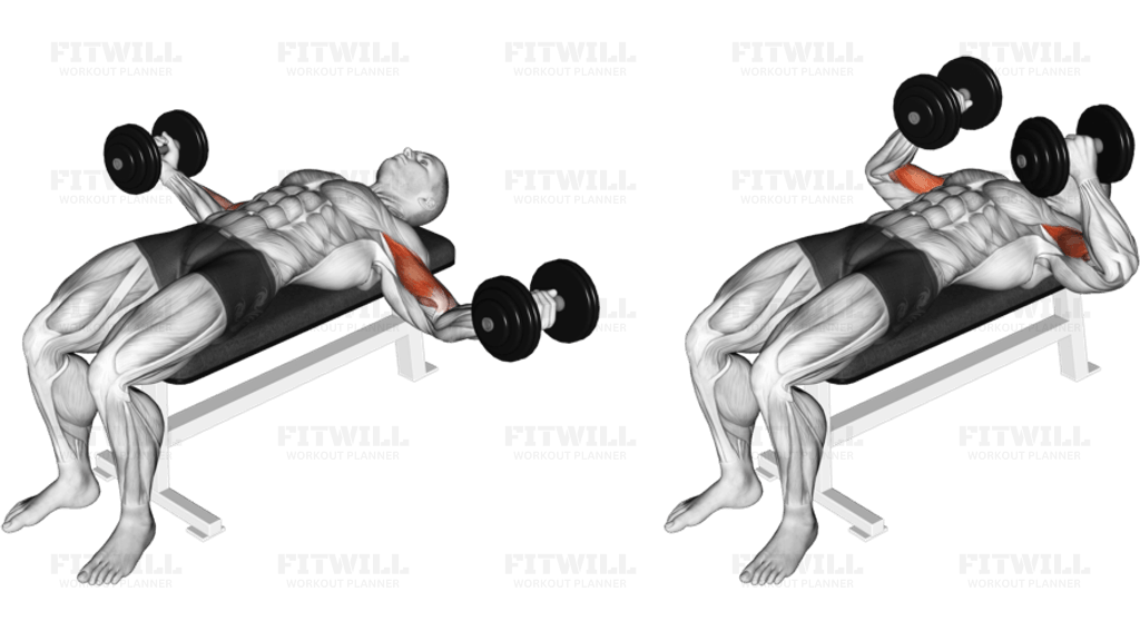 Dumbbell Lying Wide Curl