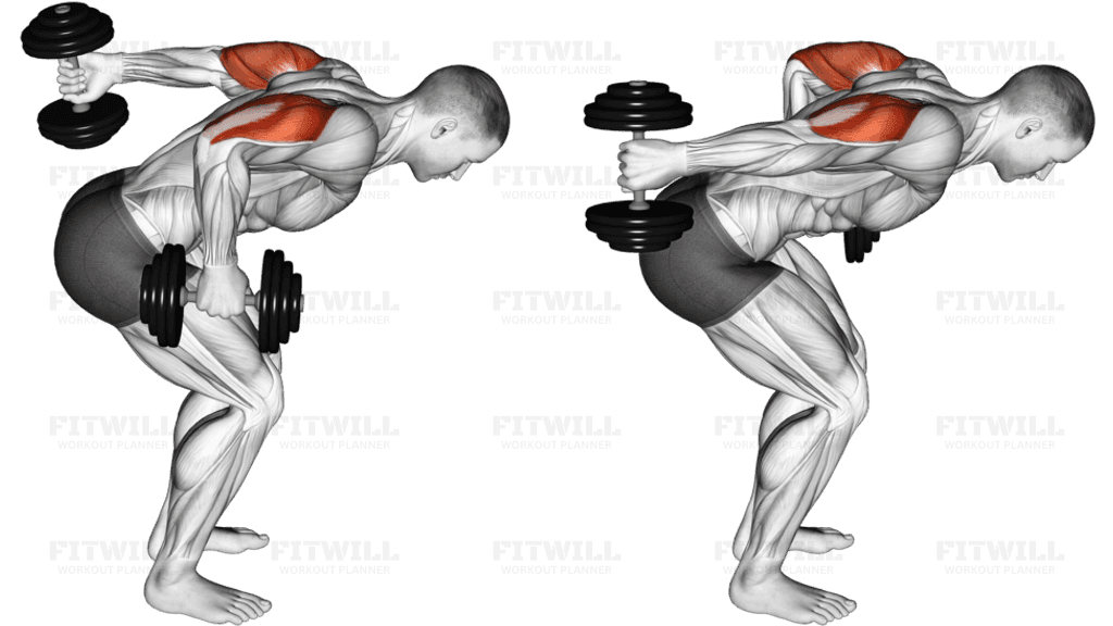 Dumbbell Standing Alternating Tricep Kickback