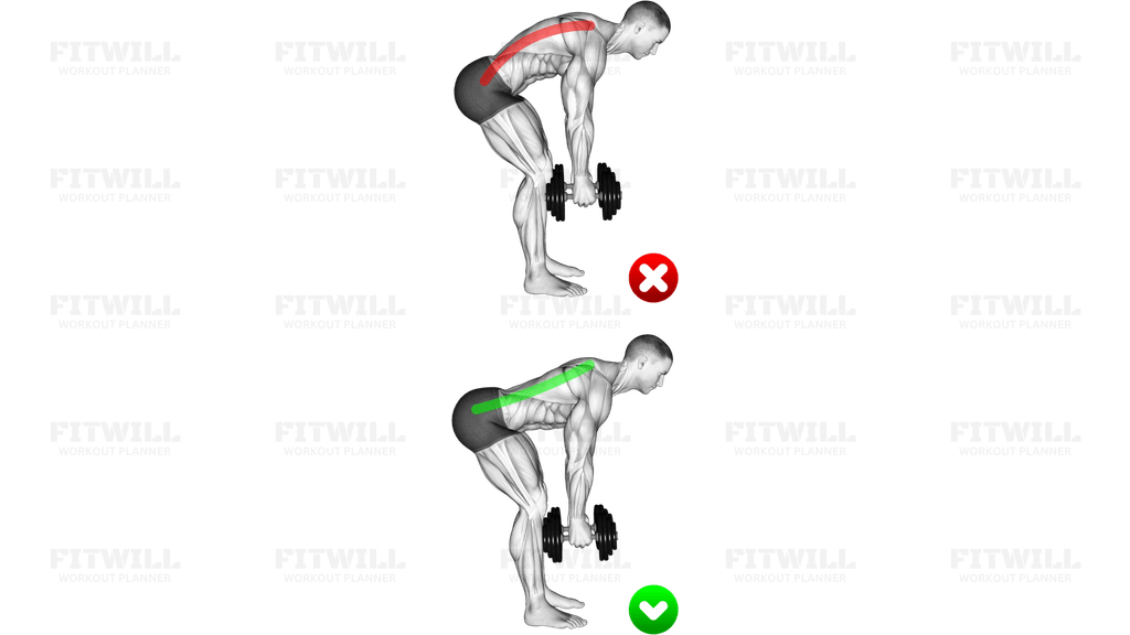 Bent-over Row - Back (WRONG-RIGHT)