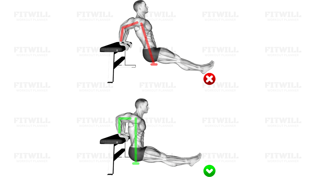 Bench Dip - Back Arms (WRONG-RIGHT)