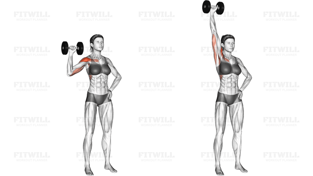 Dumbbell One Arm Shoulder Press (version 2)