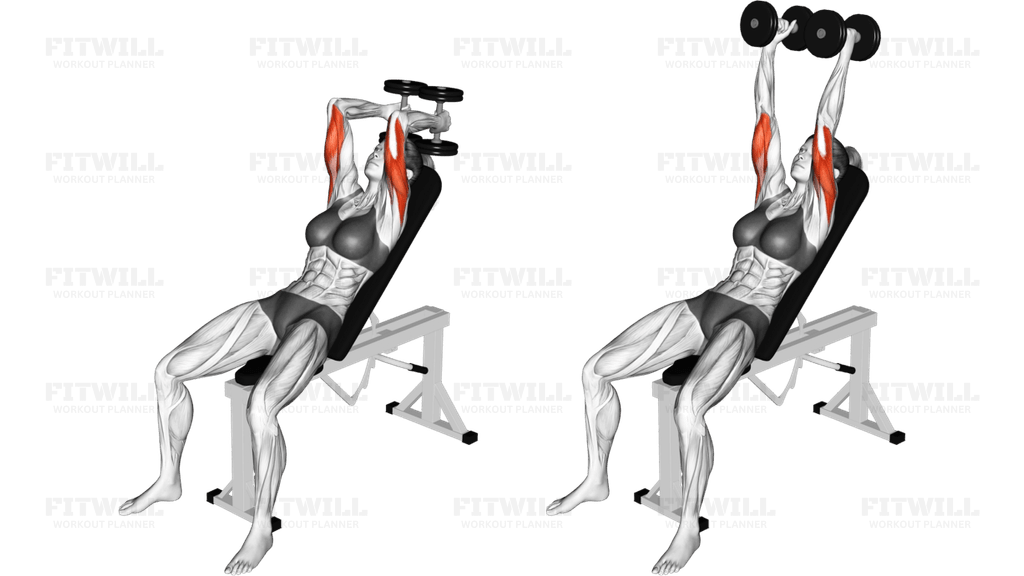 Dumbbell Incline Triceps Extension