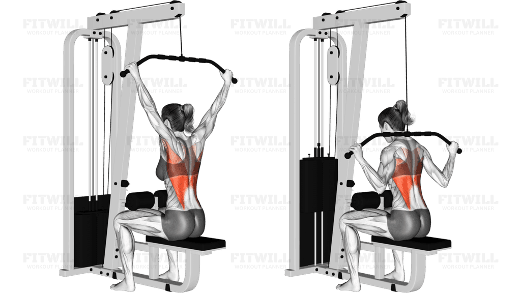 Cable Wide Grip Rear Pulldown Behind Neck