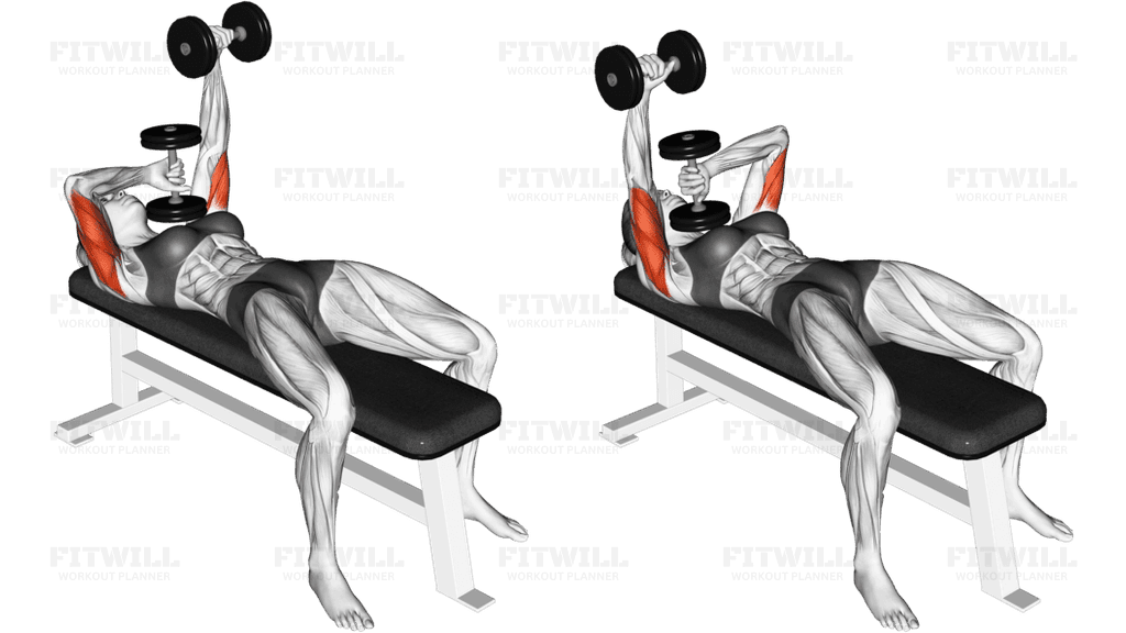 Dumbbell Lying Extension (across face)