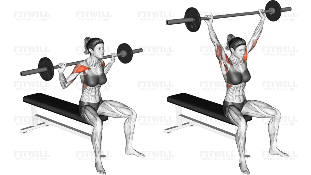 Barbell Seated Behind Head Military Press