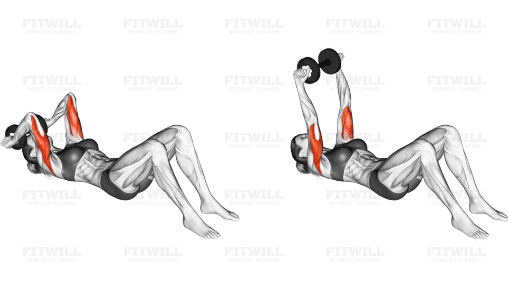 Dumbbell Lying Triceps Extension on Floor