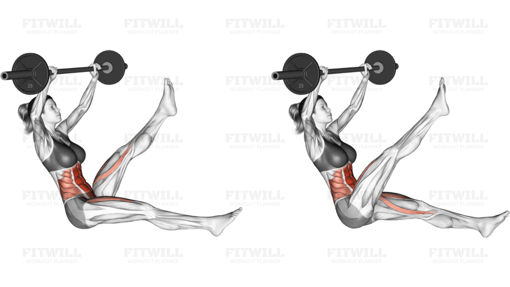 Barbell Sitted Alternate Leg Raise