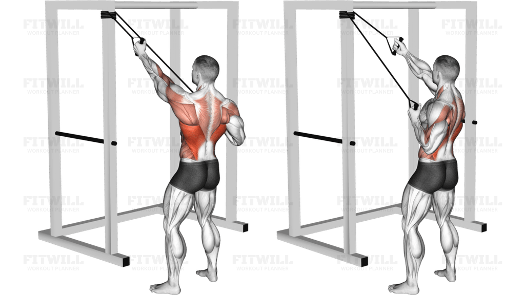 Band Alternate Lat Pulldown with Twist