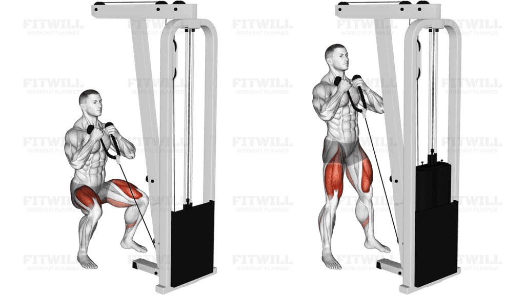 Cable Rope Front Squat