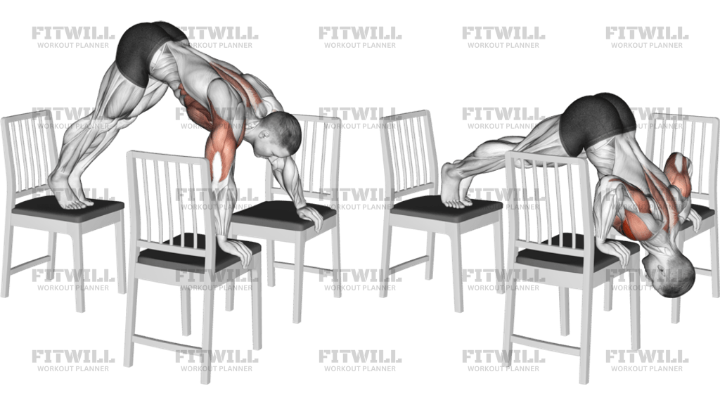 Pike Push-up (between Chairs)