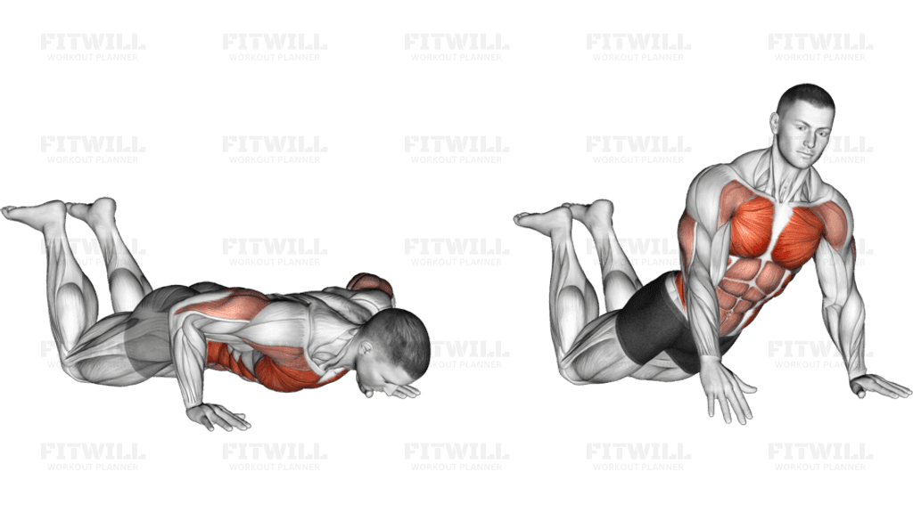 Kneeling Rotational Push-up