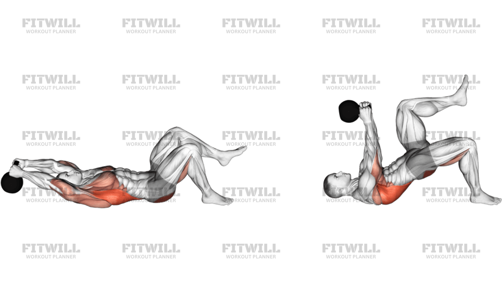 Kettlebell Single Leg Glute Bridge Pullover