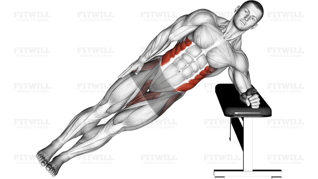 Bodyweight Incline Side Plank (L)