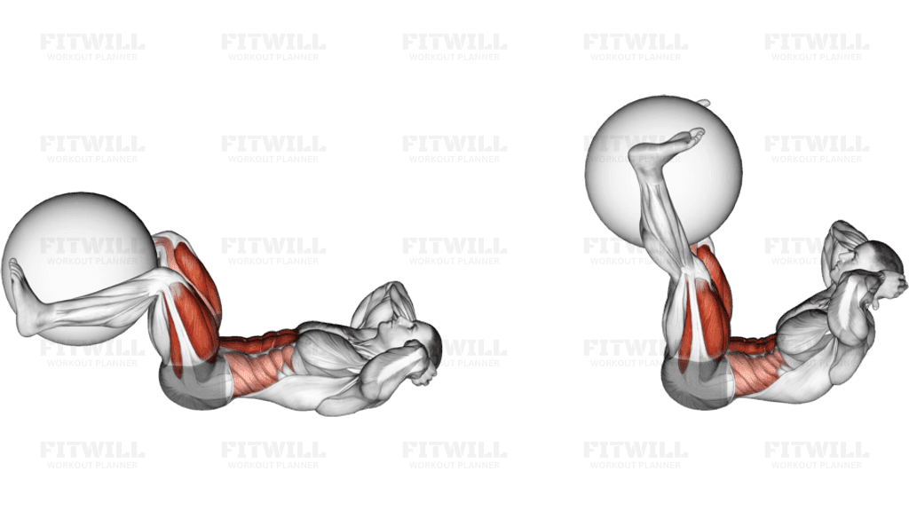 Leg Extension Crunch (with Stability Ball)