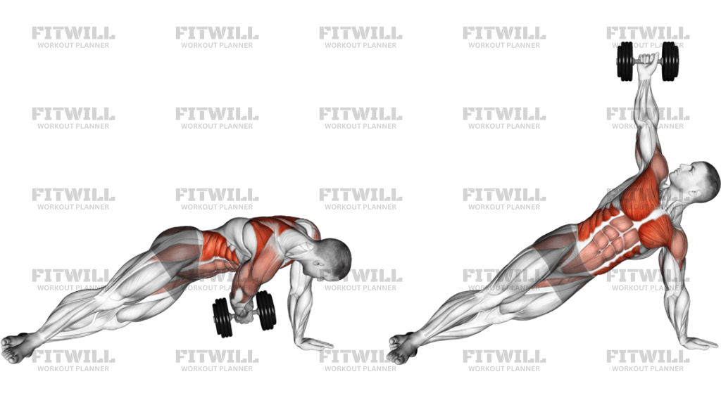 Dumbbell Side Plank With Rear Fly