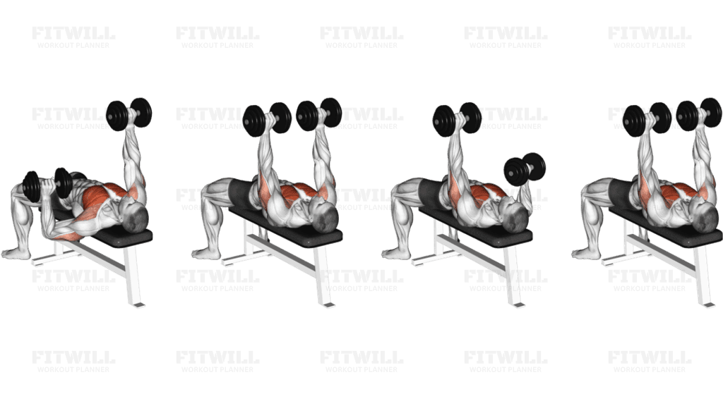 Dumbbell Alternate Bench Press (high start)