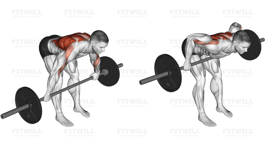 Barbell Bent Over Wide Grip Row