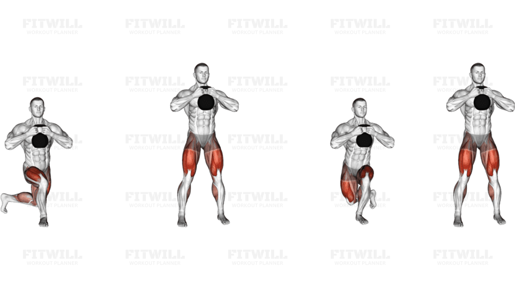 Kettlebell Gobelt Curtsey Lunge