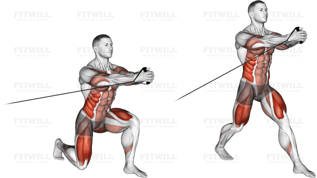 Band Split Squat with Horizontal Pallof Hold