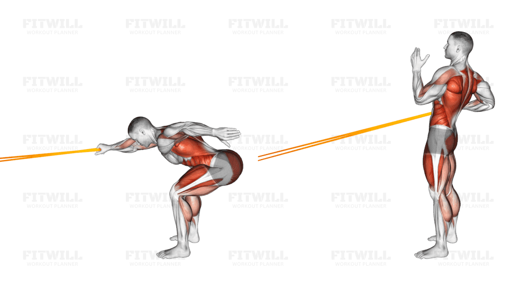 Resistance Band Deadlift with Single Arm Row