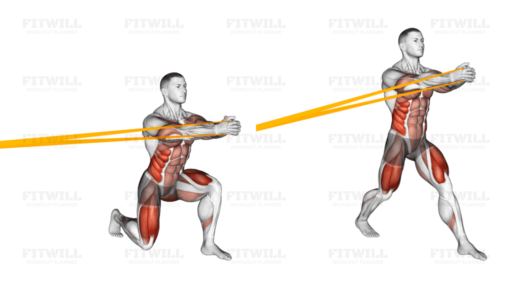 Resistance Band Split Squat With Horizontal Pallof Hold