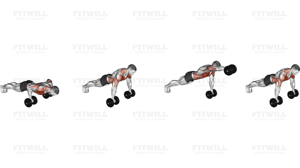 Dumbbell Push-up Front Raise