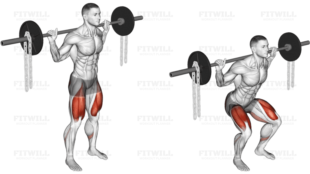 Barbell Squat with Chains