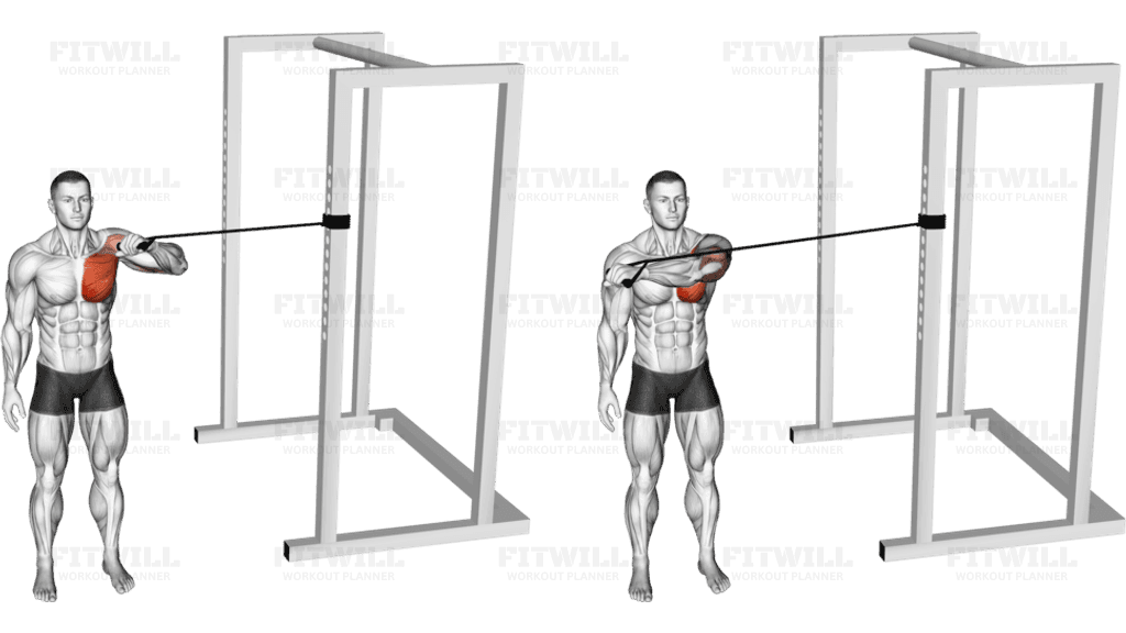 Band Cross Body One Arm Chest Press