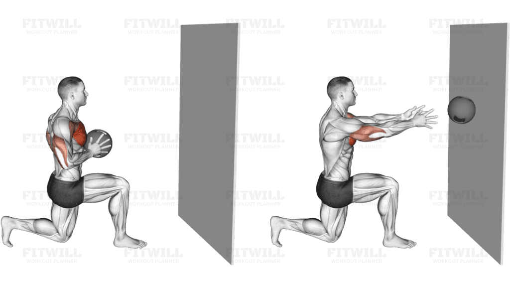 Medicine Ball Half Kneeling Chest Push