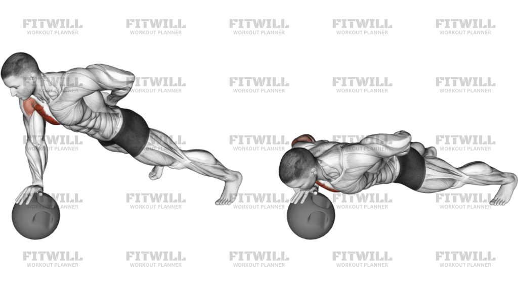 Single Arm Push-Up On Medicine Ball