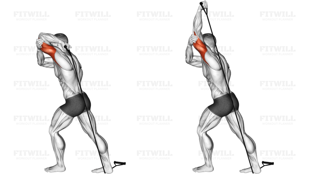 Band Overhead Single Arm Triceps Extension