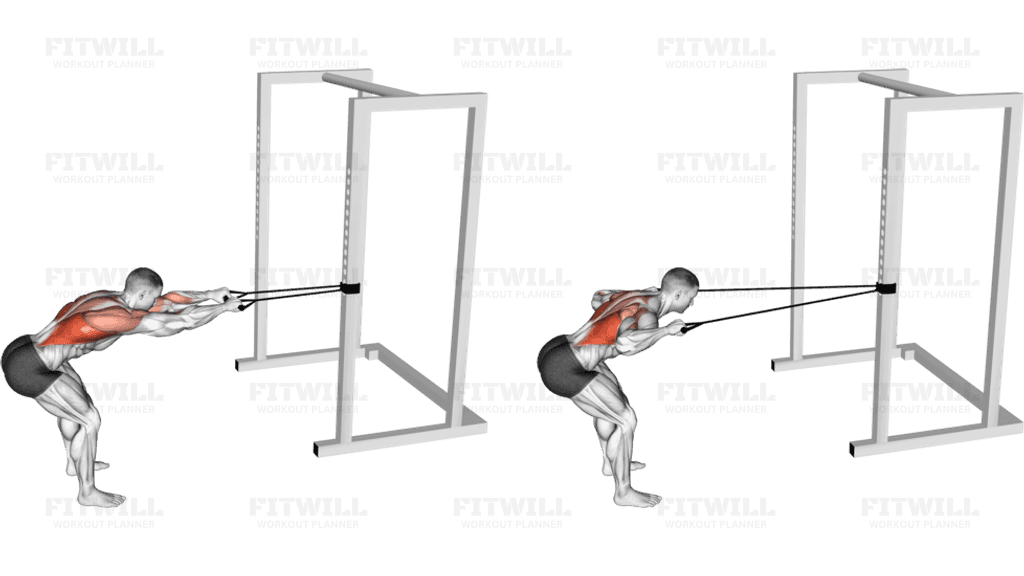 Band Bent Over Lat Pulldown