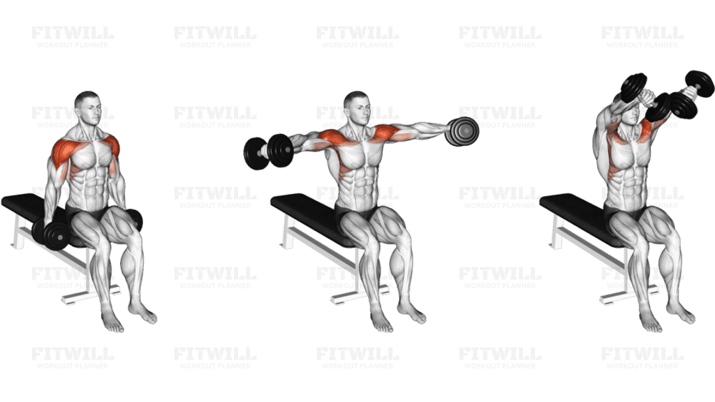 Dumbbell Seated Lateral to Front Raise