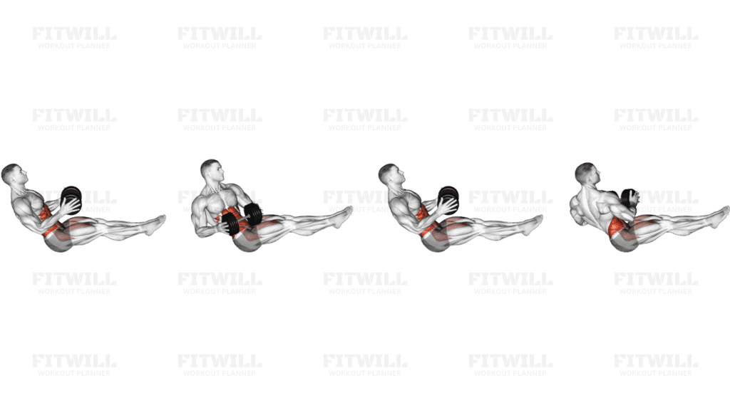 Dumbbell Straight Leg Russian Twist