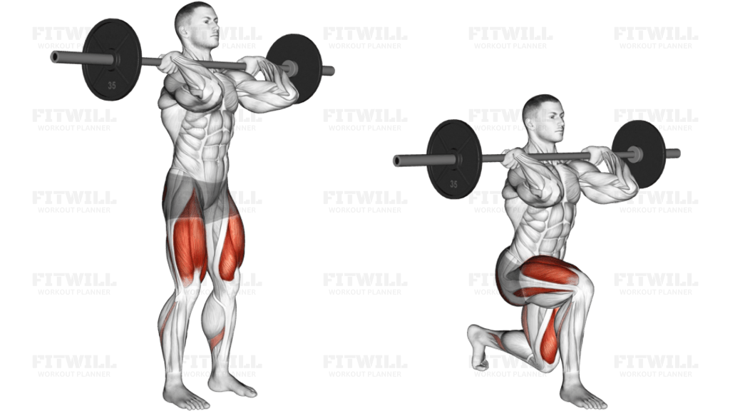 Barbell Front Rack Rear Lunge