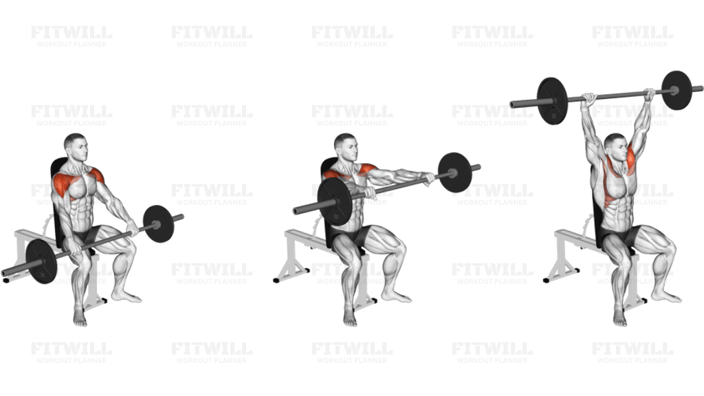 Barbell Seated High Front Raise