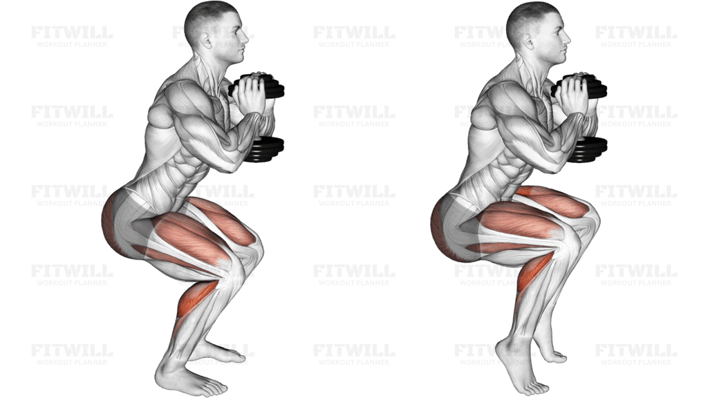 Dumbbell Squat Hold Calf Raise